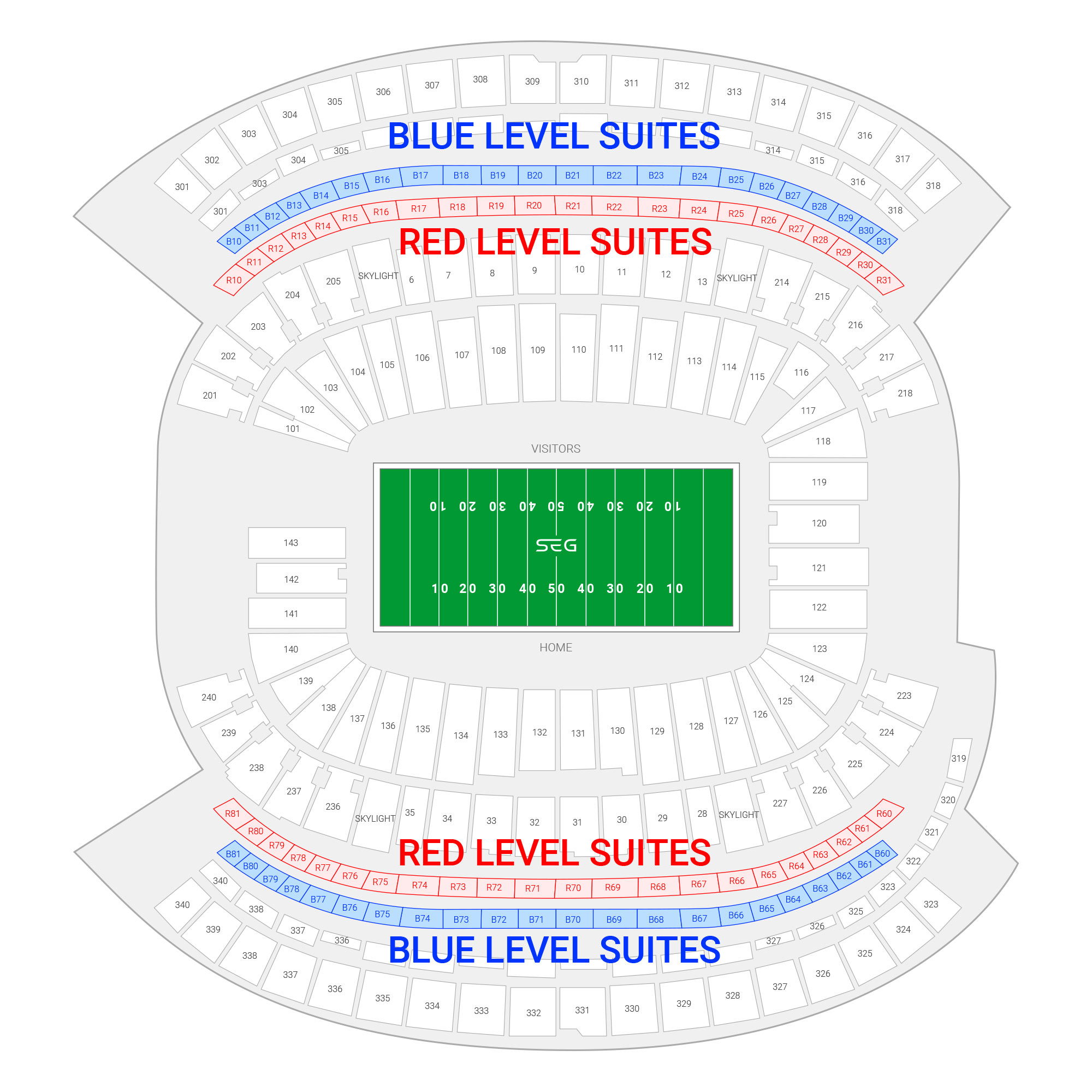 Gillette Stadium Suite Map