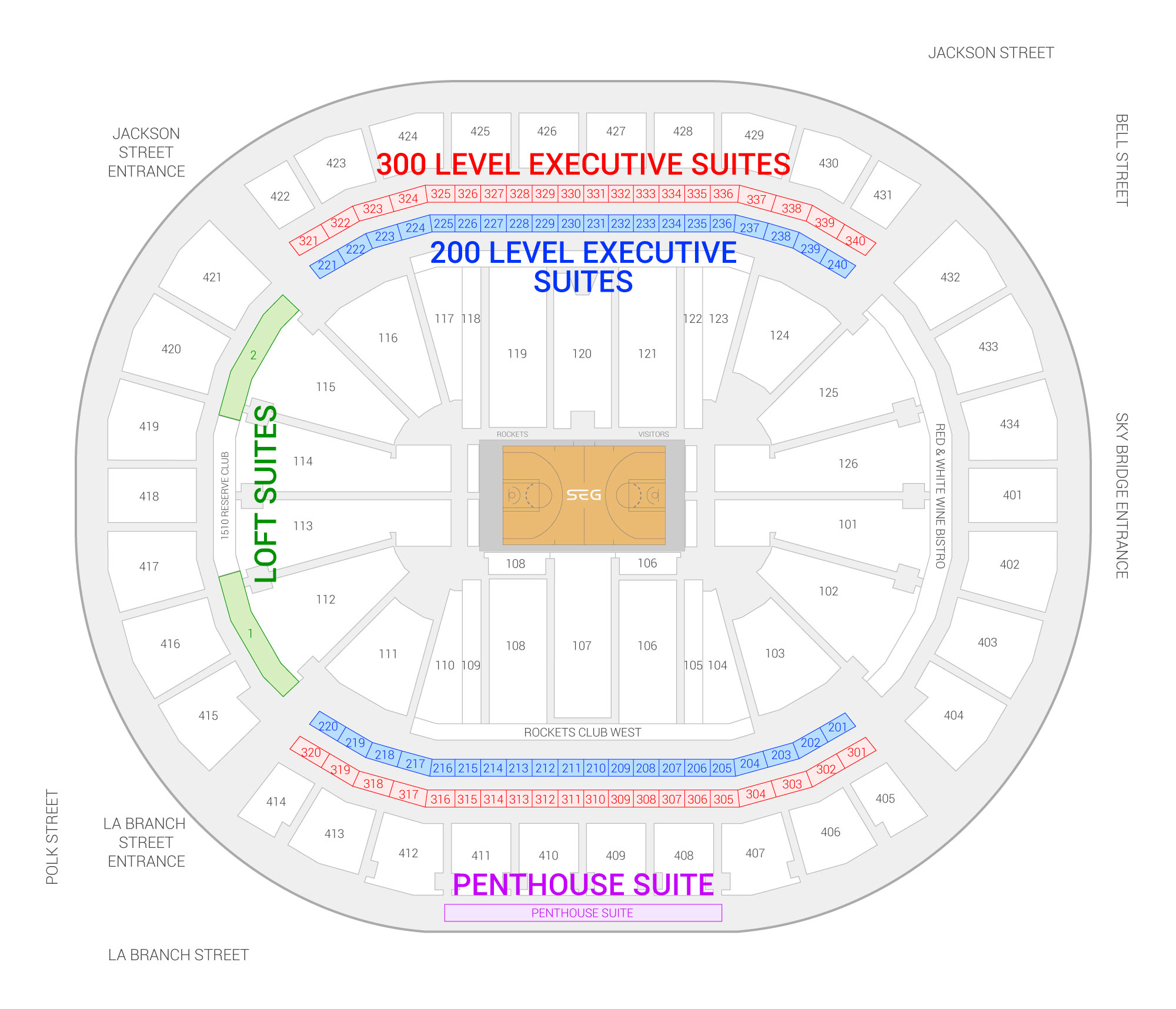 Map of Toyota Center