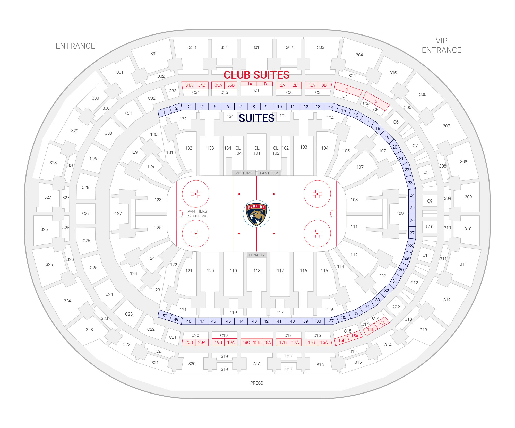 Florida Panthers suite map