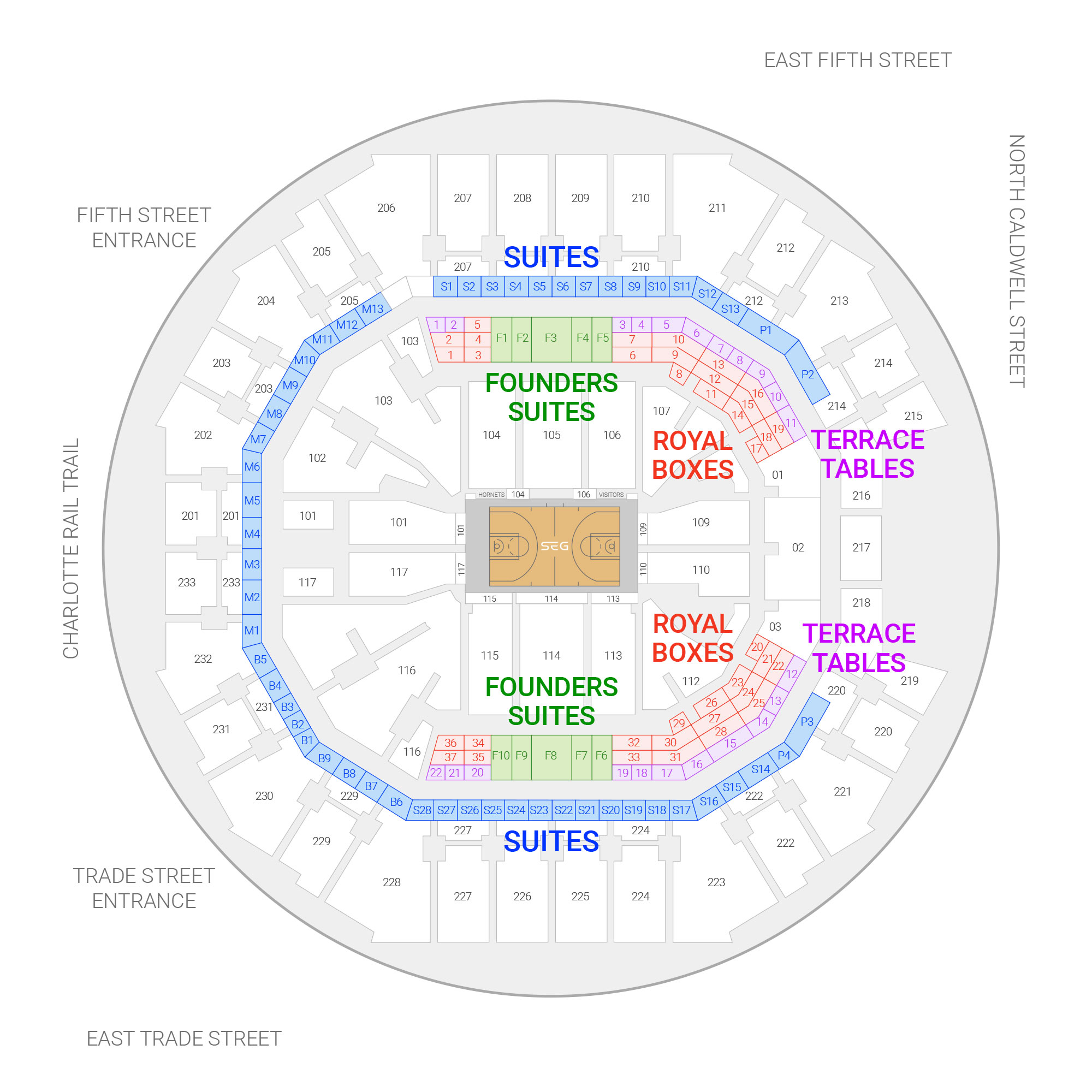 Spectrum Center Suite Map